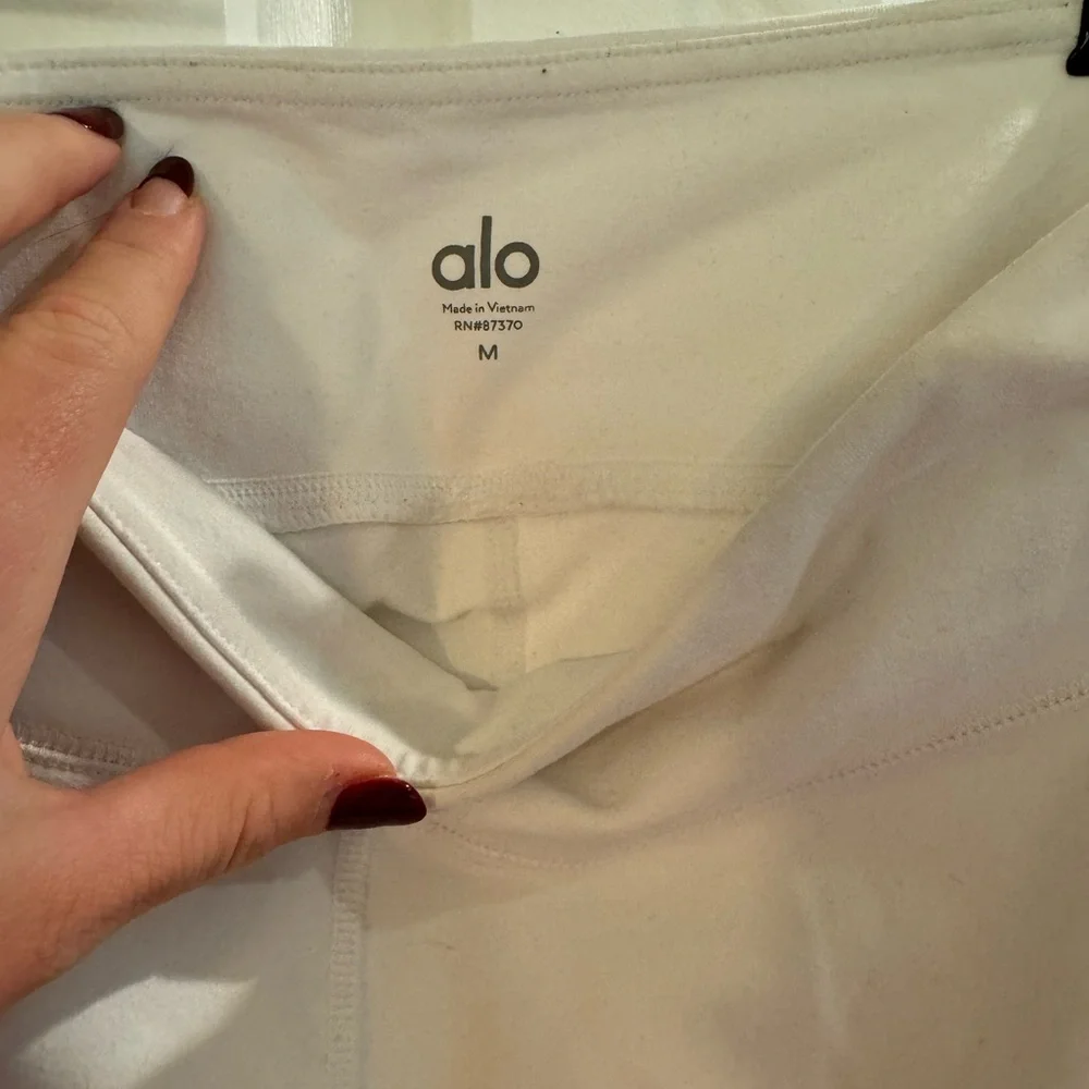 Alo Yoga White High Waist Moto Leggings Size Medium